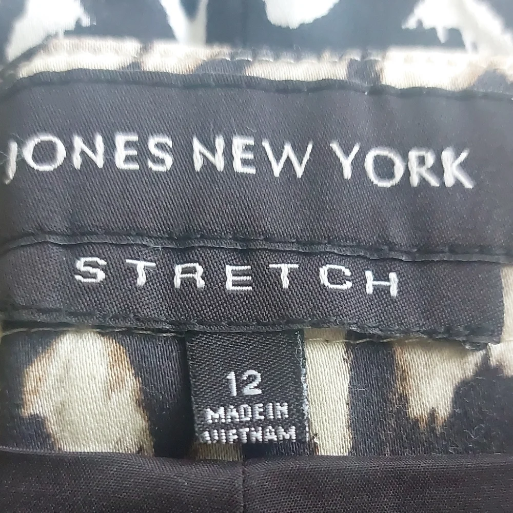 Jones New York Black and White Pencil Skirt Knee-Length Casual - Picture 4 of 6